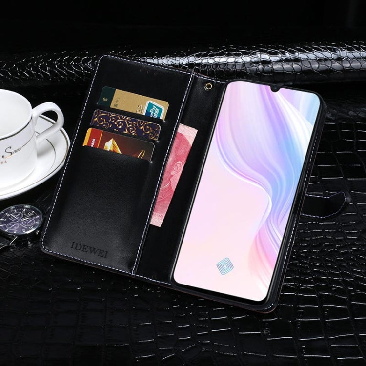 For Vivo Y9s idewei Crocodile Texture Horizontal Flip Leather Case with Holder & Card Slots & Wallet(Dark Blue)