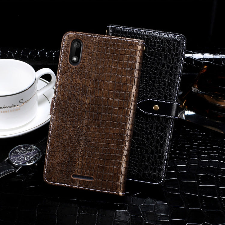 For Wiko Y60 idewei Crocodile Texture Horizontal Flip Leather Case with Holder & Card Slots & Wallet(Black)