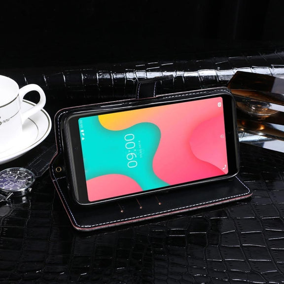 For Wiko Y60 idewei Crocodile Texture Horizontal Flip Leather Case with Holder & Card Slots & Wallet(Black)