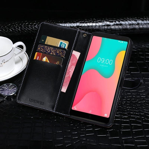 For Wiko Y60 idewei Crocodile Texture Horizontal Flip Leather Case with Holder & Card Slots & Wallet(Black)