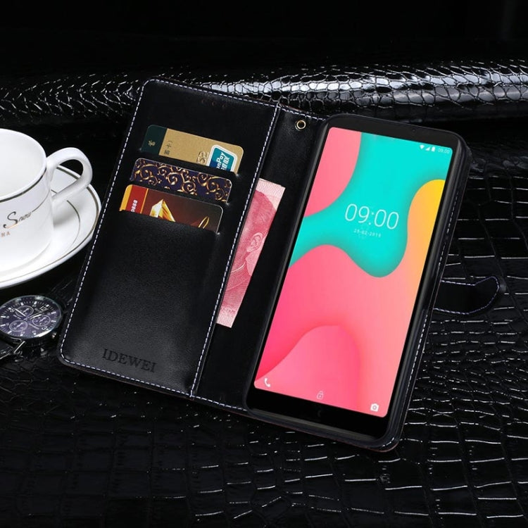 For Wiko Y60 idewei Crocodile Texture Horizontal Flip Leather Case with Holder & Card Slots & Wallet(Black)