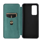 For Blackview A85 Carbon Fiber Texture Flip Leather Phone Case(Green)