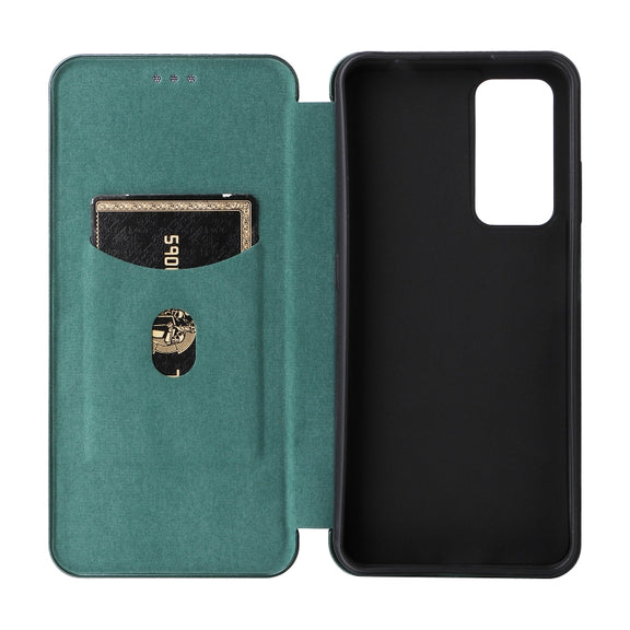 For Blackview A85 Carbon Fiber Texture Flip Leather Phone Case(Green)