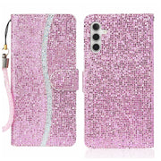 For Samsung Galaxy A24 4G Glitter Powder Filp Leather Phone Case(Pink)
