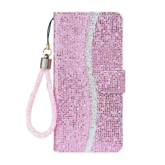 For Samsung Galaxy A24 4G Glitter Powder Filp Leather Phone Case(Pink)