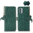 For Nokia G22 4G Ostrich Pattern Genuine Leather RFID Phone Case(Green) - Nokia Cases by PMC TechLife | Online Shopping South Africa | PMC TechLife | Buy Now Pay Later Mobicred