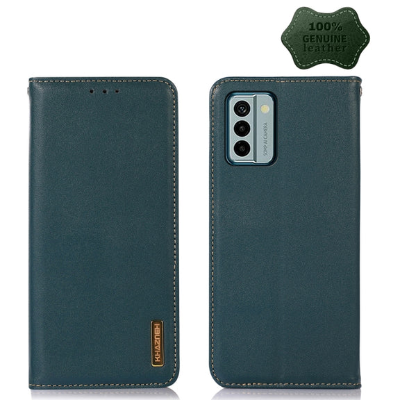For Nokia G22 4G KHAZNEH Nappa Top Layer Cowhide Leather Phone Case(Green)