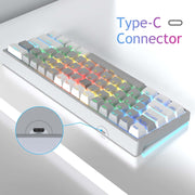AULA F3261 Type-C Wired Hot Swappable 61 Keys RGB Mechanical Keyboard(Grey Black Green Shaft)