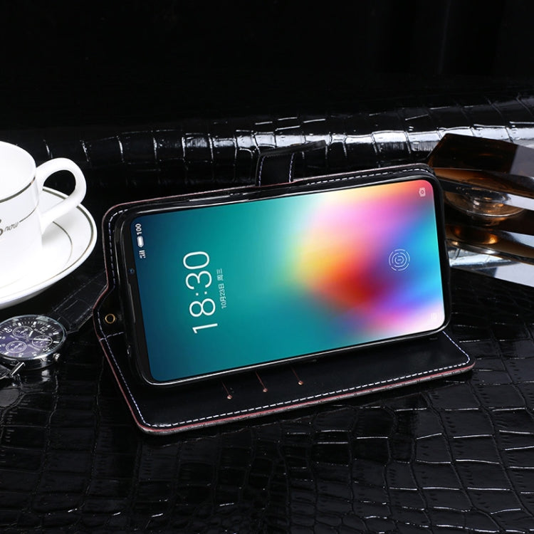 For Meizu 16T idewei Crocodile Texture Horizontal Flip Leather Case with Holder & Card Slots & Wallet(Black)