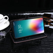 For Meizu 16T idewei Crocodile Texture Horizontal Flip Leather Case with Holder & Card Slots & Wallet(Black)