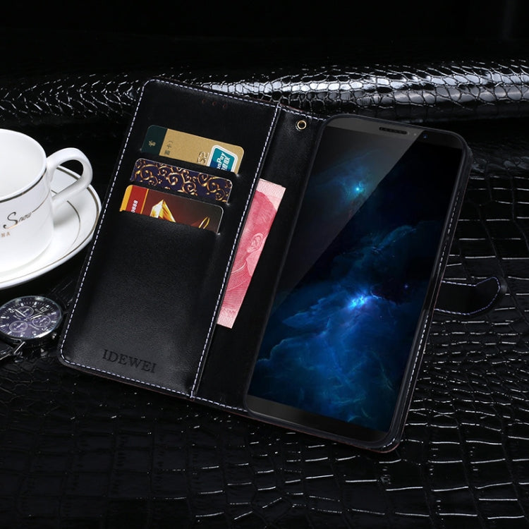 For Cubot J5 idewei Crocodile Texture Horizontal Flip Leather Case with Holder & Card Slots & Wallet(Black)