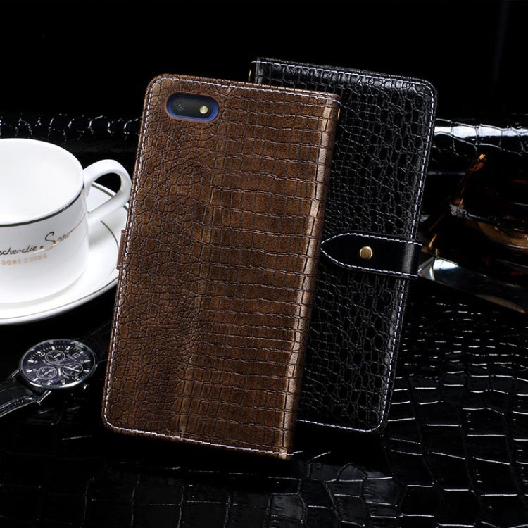 For Alcatel 1V (2019) idewei Crocodile Texture Horizontal Flip Leather Case with Holder & Card Slots & Wallet(Black)