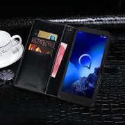 For Alcatel 1V (2019) idewei Crocodile Texture Horizontal Flip Leather Case with Holder & Card Slots & Wallet(Black)