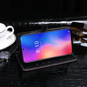 For Homtom P30 Pro idewei Crocodile Texture Horizontal Flip Leather Case with Holder & Card Slots & Wallet(Dark Blue)