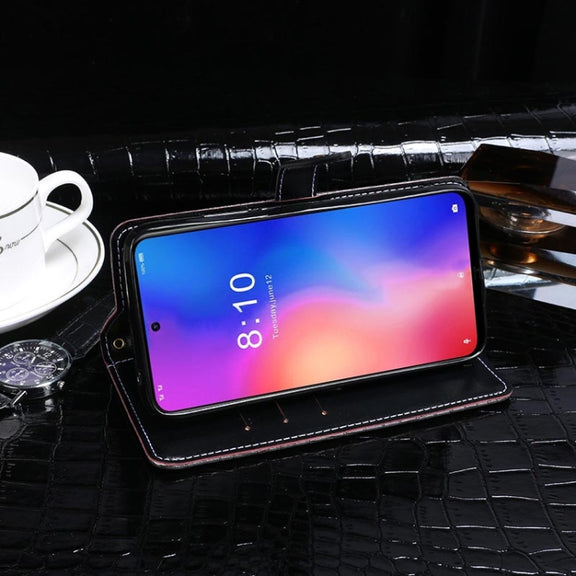 For Homtom P30 Pro idewei Crocodile Texture Horizontal Flip Leather Case with Holder & Card Slots & Wallet(Dark Blue)