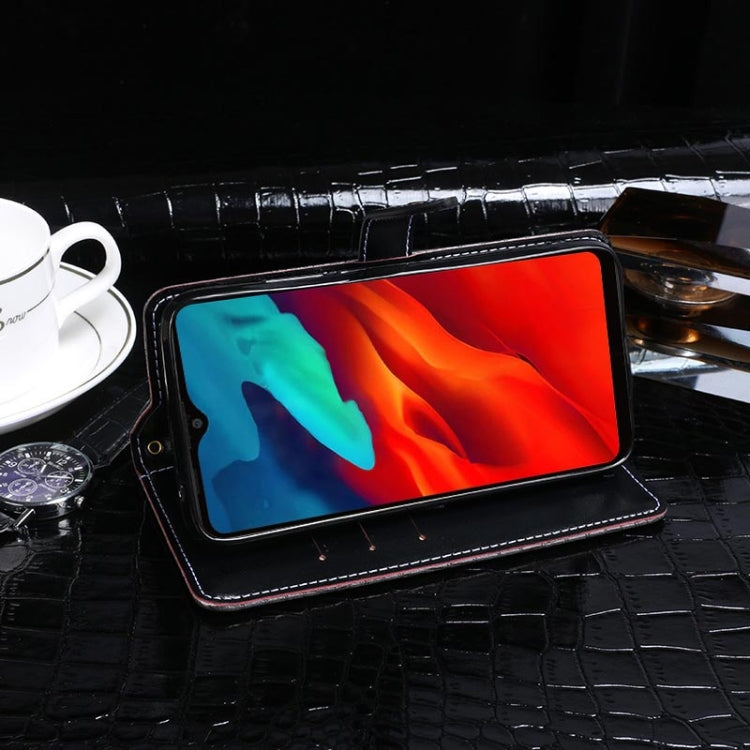 For Blackview A80 Pro idewei Crocodile Texture Horizontal Flip Leather Case with Holder & Card Slots & Wallet(Black)