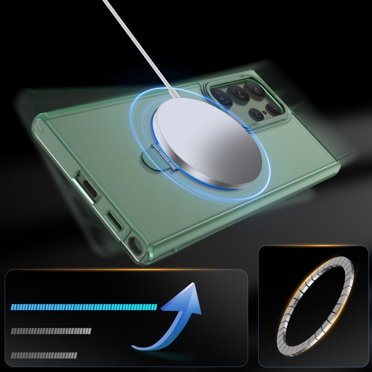 For Samsung Galaxy S23 Ultra 5G LK 3 in 1 MagSafe Magnetic Holder Phone Case(Green)
