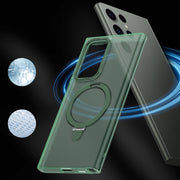 For Samsung Galaxy S22 Ultra 5G LK 3 in 1 MagSafe Magnetic Holder Phone Case(Green)