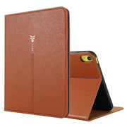 For iPad 2025 / 2022 GEBEI Silk Texture Flip Tablet Leather Case(Brown)
