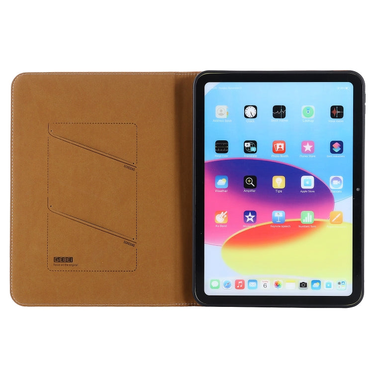 For iPad 2025 / 2022 GEBEI Silk Texture Flip Tablet Leather Case(Brown)