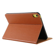 For iPad 2025 / 2022 GEBEI Silk Texture Flip Tablet Leather Case(Brown)