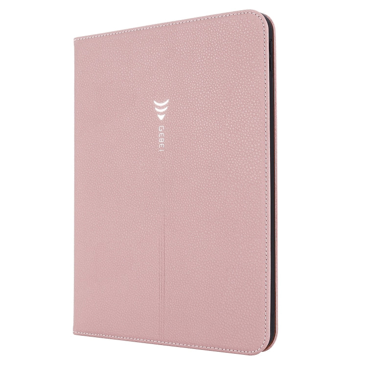 For iPad 2025 / 2022 GEBEI Silk Texture Flip Tablet Leather Case(Rose Gold)