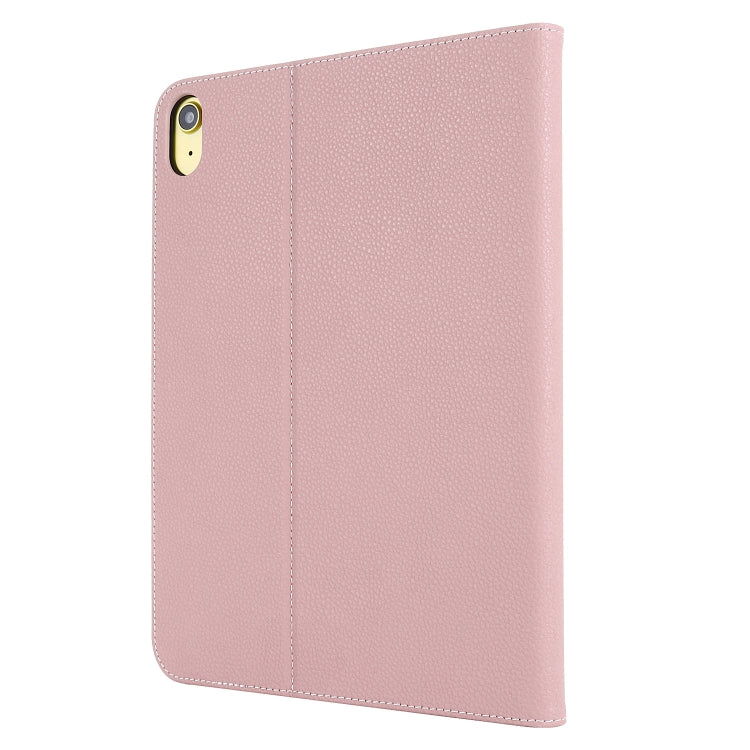 For iPad 2025 / 2022 GEBEI Silk Texture Flip Tablet Leather Case(Rose Gold)