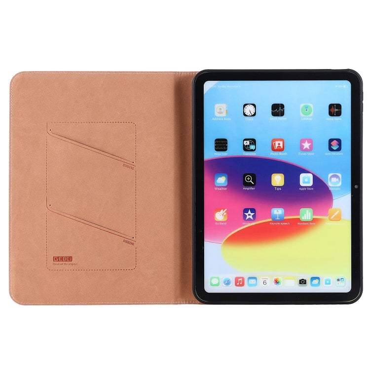 For iPad 2025 / 2022 GEBEI Silk Texture Flip Tablet Leather Case(Rose Gold)