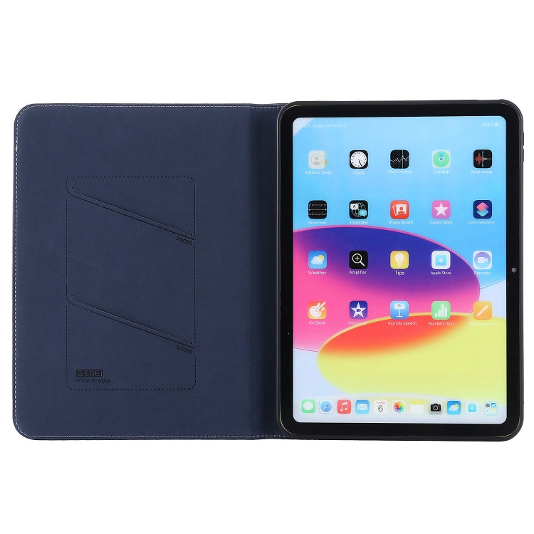 For iPad 2025 / 2022 GEBEI Silk Texture Flip Tablet Leather Case(Blue)