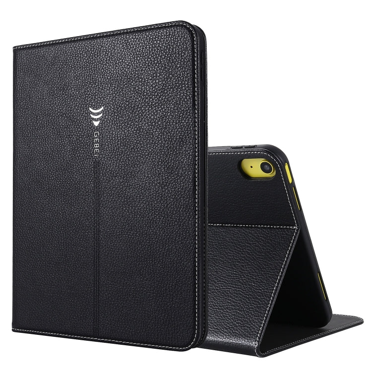 For iPad 2025 / 2022 GEBEI Silk Texture Flip Tablet Leather Case(Black)