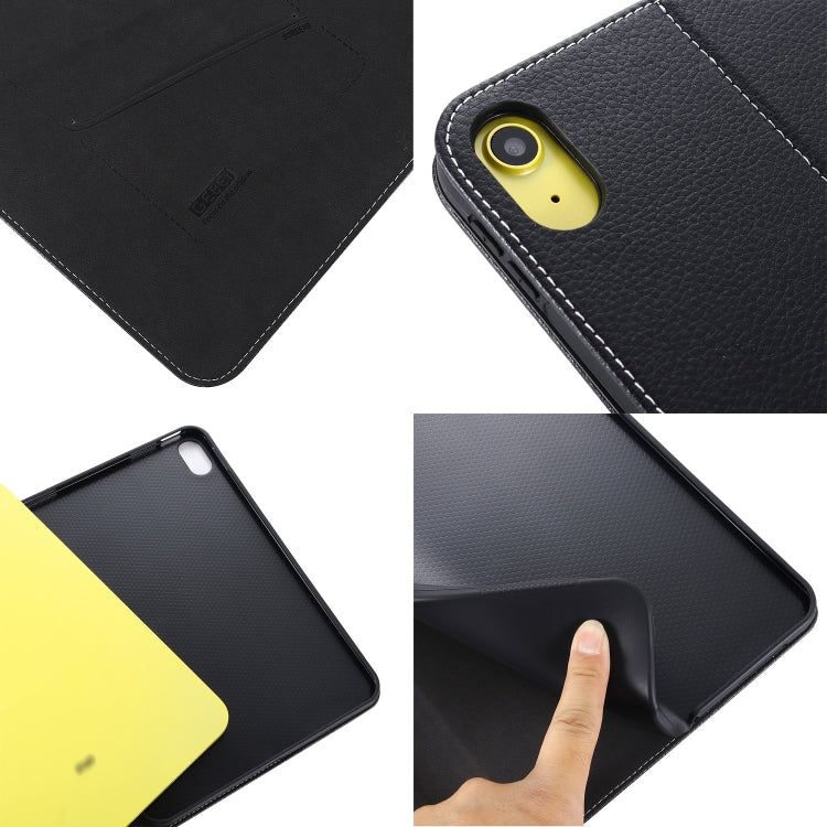 For iPad 2025 / 2022 GEBEI Silk Texture Flip Tablet Leather Case(Brown)