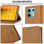 For Xiaomi Redmi Note 13 5G LC.IMEEKE Calf Texture Leather Phone Case(Brown)