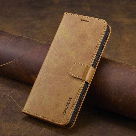 For Xiaomi Redmi Note 13 Pro+ LC.IMEEKE Calf Texture Leather Phone Case(Brown)