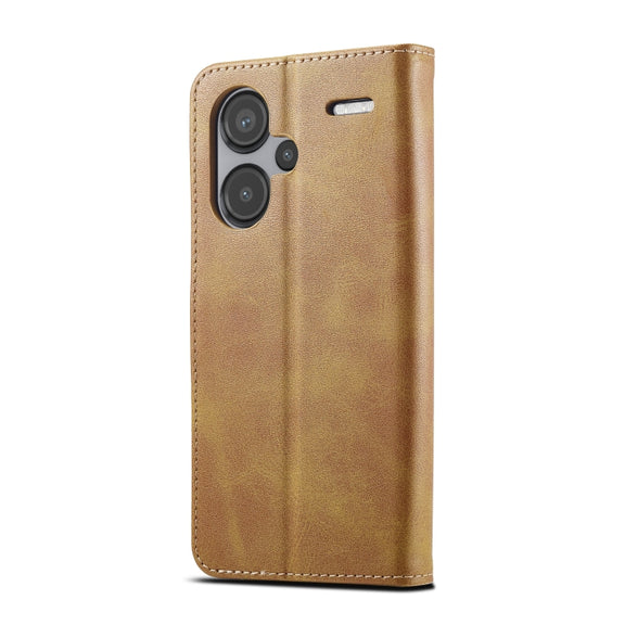 For Xiaomi Redmi Note 13 Pro+ LC.IMEEKE Calf Texture Leather Phone Case(Brown)