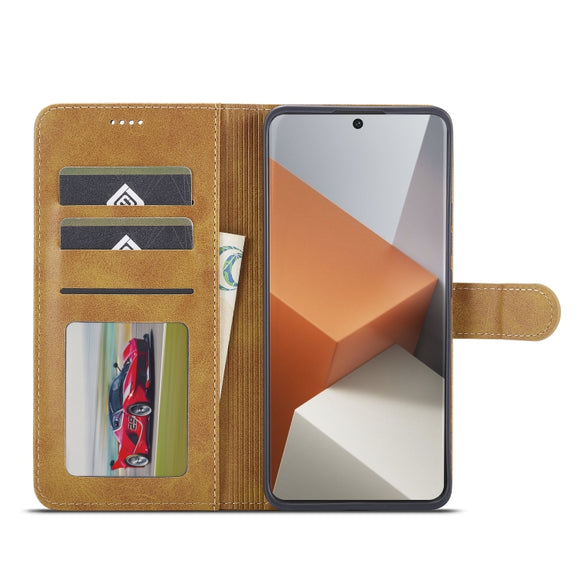 For Xiaomi Redmi Note 13 Pro+ LC.IMEEKE Calf Texture Leather Phone Case(Brown)