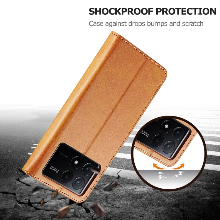 For Xiaomi Poco X6 Pro LC.IMEEKE Calf Texture Leather Phone Case(Brown)