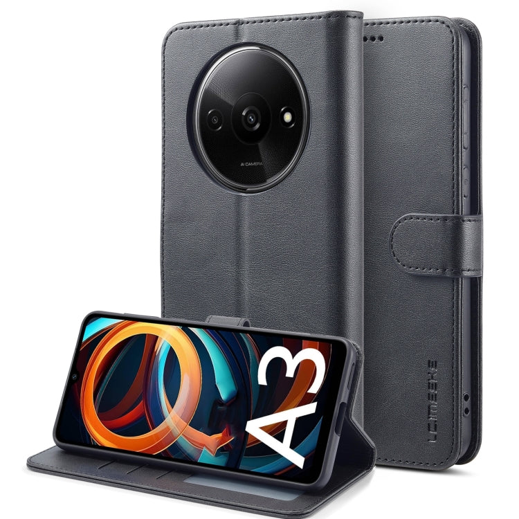 For Xiaomi Redmi A3 LC.IMEEKE Calf Texture Leather Phone Case(Black)