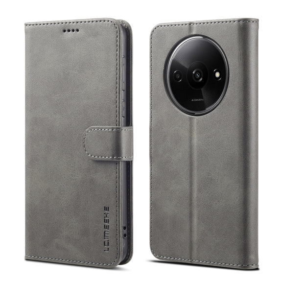 For Xiaomi Redmi A3 LC.IMEEKE Calf Texture Leather Phone Case(Grey)