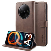 For Xiaomi Redmi A3 LC.IMEEKE Calf Texture Leather Phone Case(Coffee)