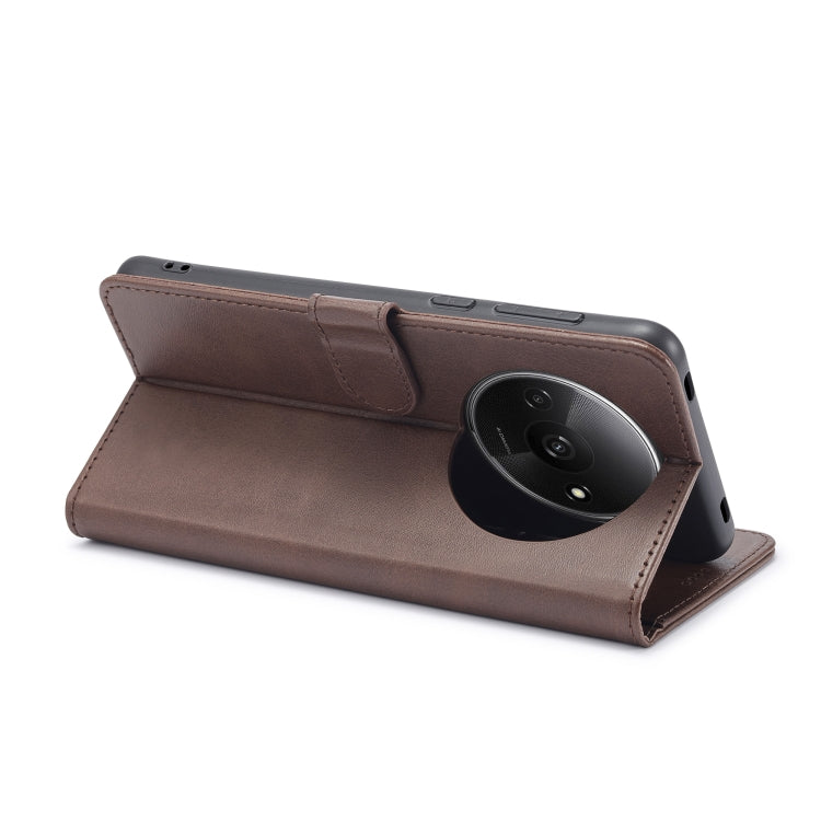 For Xiaomi Redmi A3 LC.IMEEKE Calf Texture Leather Phone Case(Coffee)