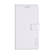 For T-Mobile REVVL 6 5G idewei Crazy Horse Texture Leather Phone Case with Holder(White)