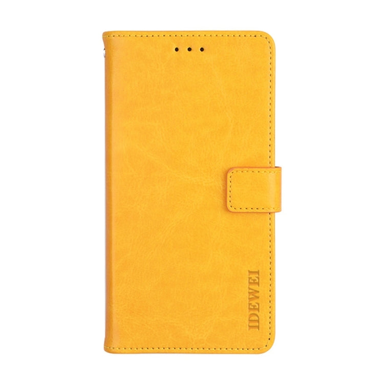 For T-Mobile REVVL 6 5G idewei Crazy Horse Texture Leather Phone Case with Holder(Yellow)