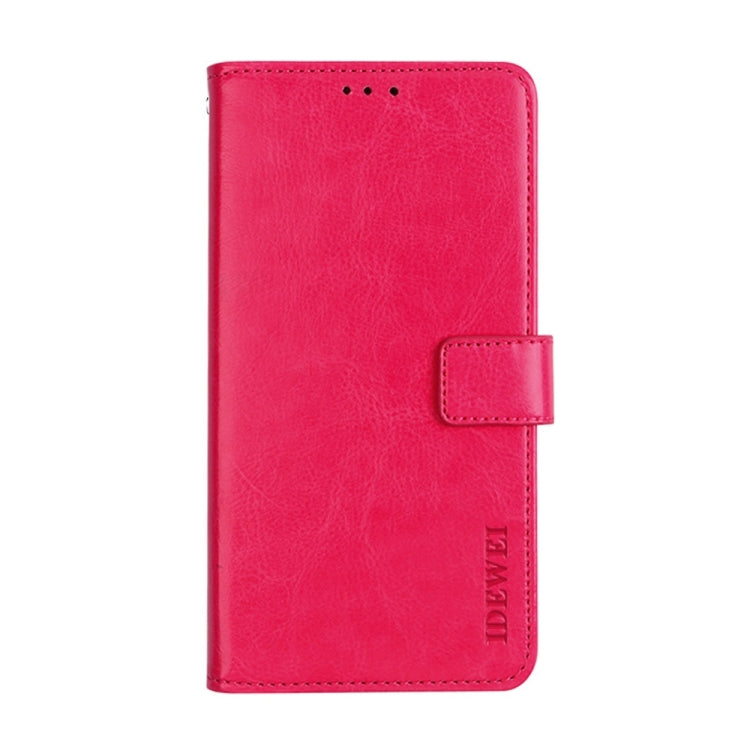 For Sharp Rouvo V idewei Crazy Horse Texture Leather Phone Case with Holder(Rose Red)