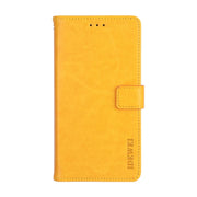 For Ulefone Note 14 idewei Crazy Horse Texture Leather Phone Case with Holder(Yellow)