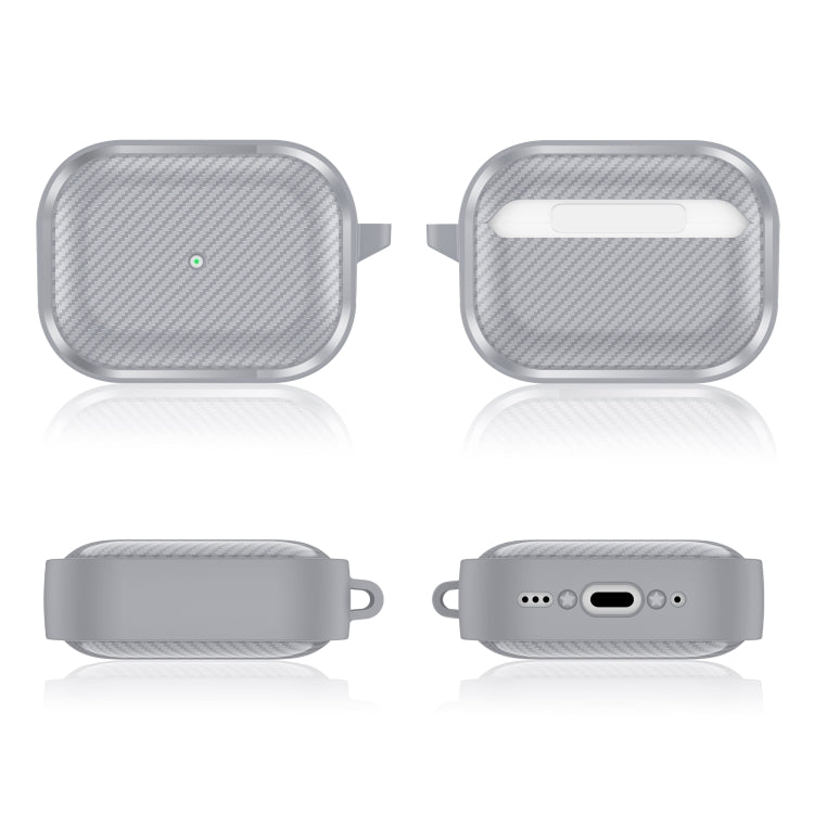 For AirPods Pro 2 Photo Frame Carbon Fiber Series Earphone Case(Dark Grey)