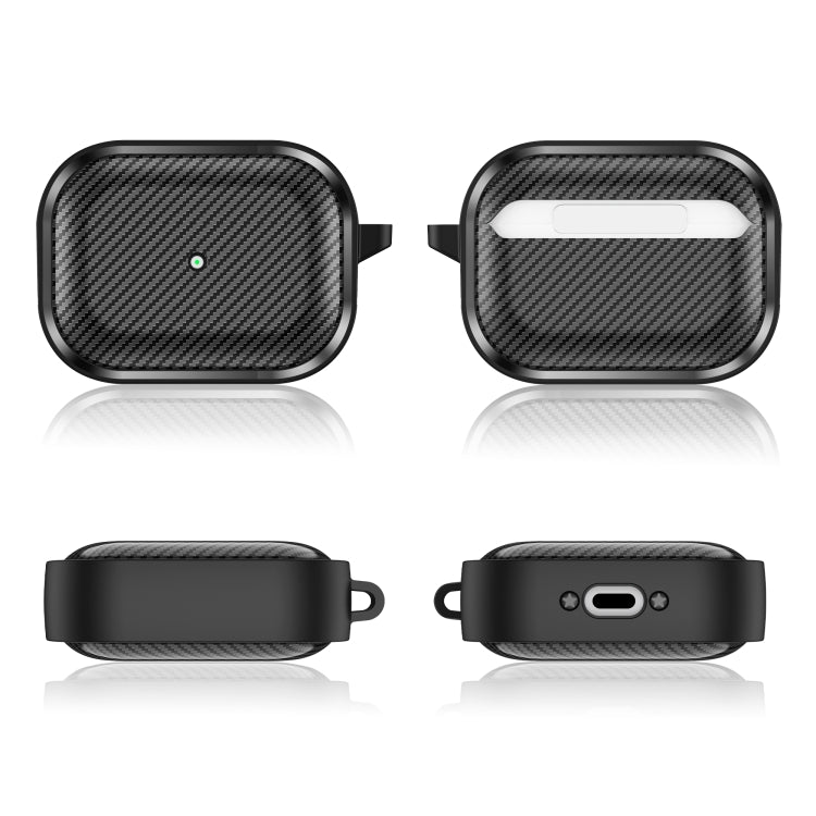 For AirPods Pro Photo Frame Carbon Fiber Series Earphone Case(Black)