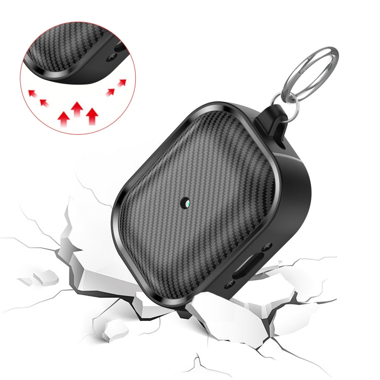 For AirPods Pro Photo Frame Carbon Fiber Series Earphone Case(Black)