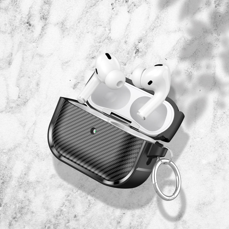 For AirPods Pro Photo Frame Carbon Fiber Series Earphone Case(Black)
