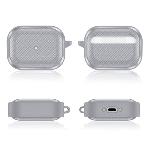For AirPods Pro Photo Frame Carbon Fiber Series Earphone Case(Dark Grey)