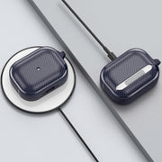 For AirPods Pro Photo Frame Carbon Fiber Series Earphone Case(Dark Blue)